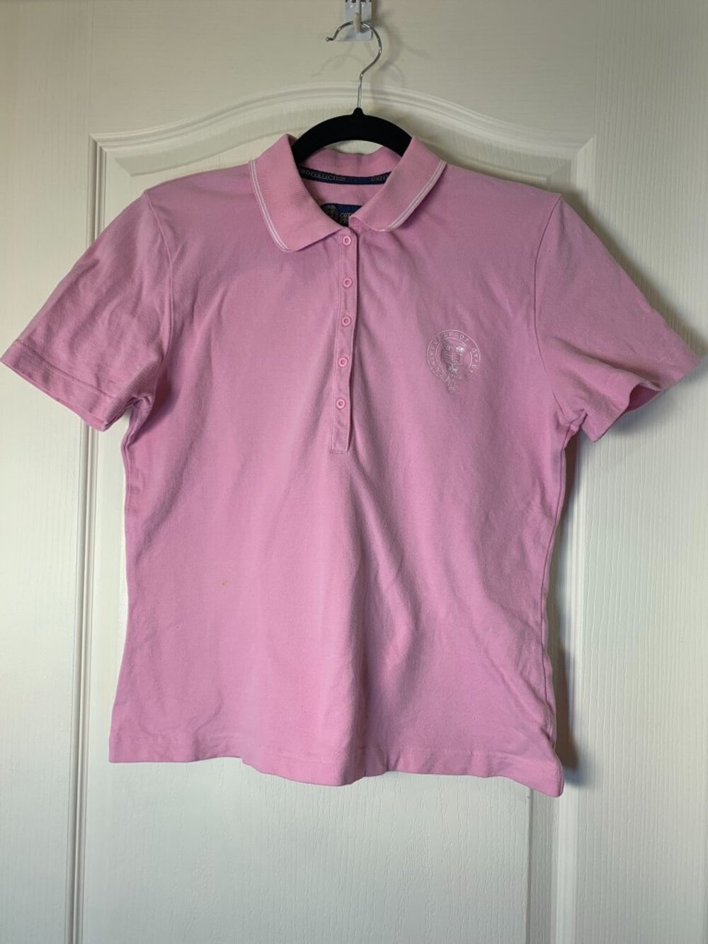 University of Oxford Pink Preppy Crest Polo Shirt, Cotton Blend, Size Small